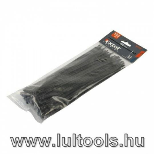 Kábelkötegelő 3,6×280mm 100 db fekete, nylon