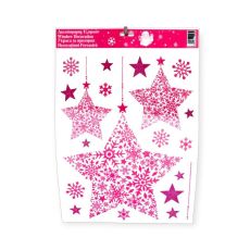 Karácsonyi ablakmatrica nagy rózsaszín csillag 30x38cm