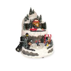 Karácsonyi falu két szinten világítással és mozgással