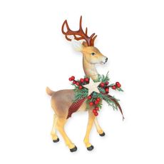 Karácsonyi rénszarvas figura LED világítással 34cm