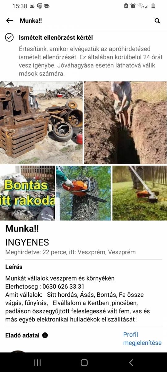Kerti munkák elvégzése