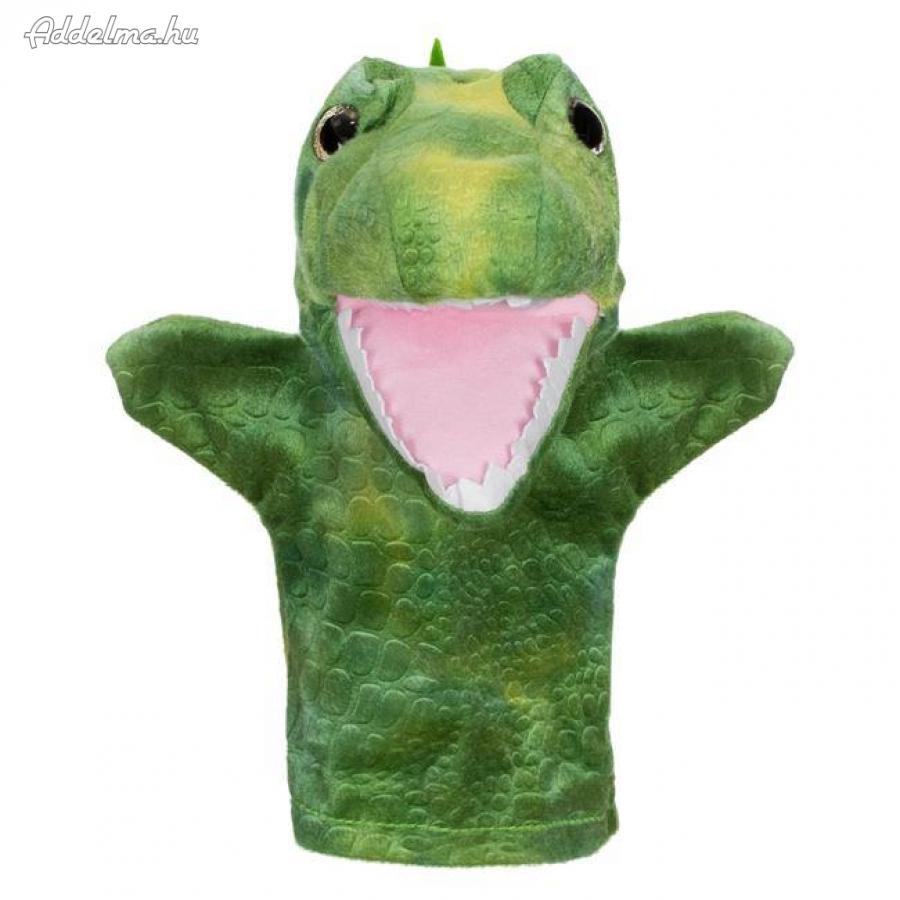 Kézbáb, bábfigura - Zöld dinoszaurusz 28 cm