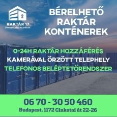 Kiadó raktárkonténer
