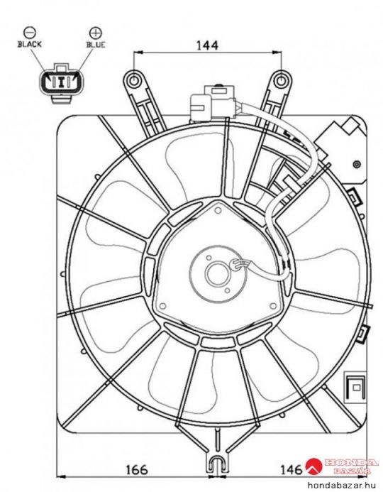 KLÍMAHŰTŐ VENTILÁTOR KOMPLETT, UTÁNGYÁRTOTT ÚJ | Honda