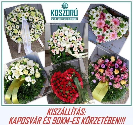 Koszorúk! Már 10000ft-tól! Kiszállítás! Virág Kaposvár
