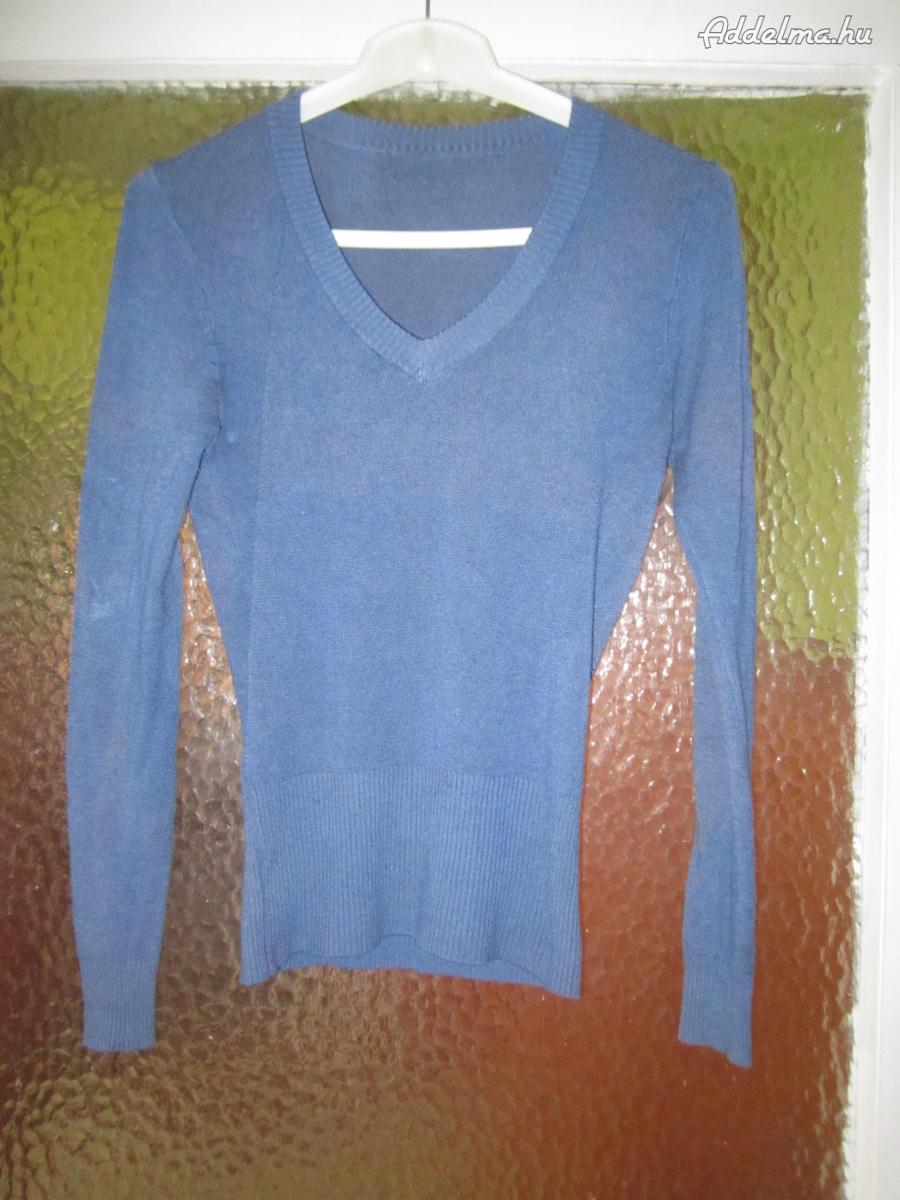 L-es kék vékony pulóver