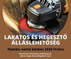 Lakatos munkatársat keresünk! (nettó 3333 Ft/óra)