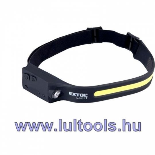 LED fejlámpa, COB+ XPE, 350 Lumen; tölthető akkuval, 4+1 funkció