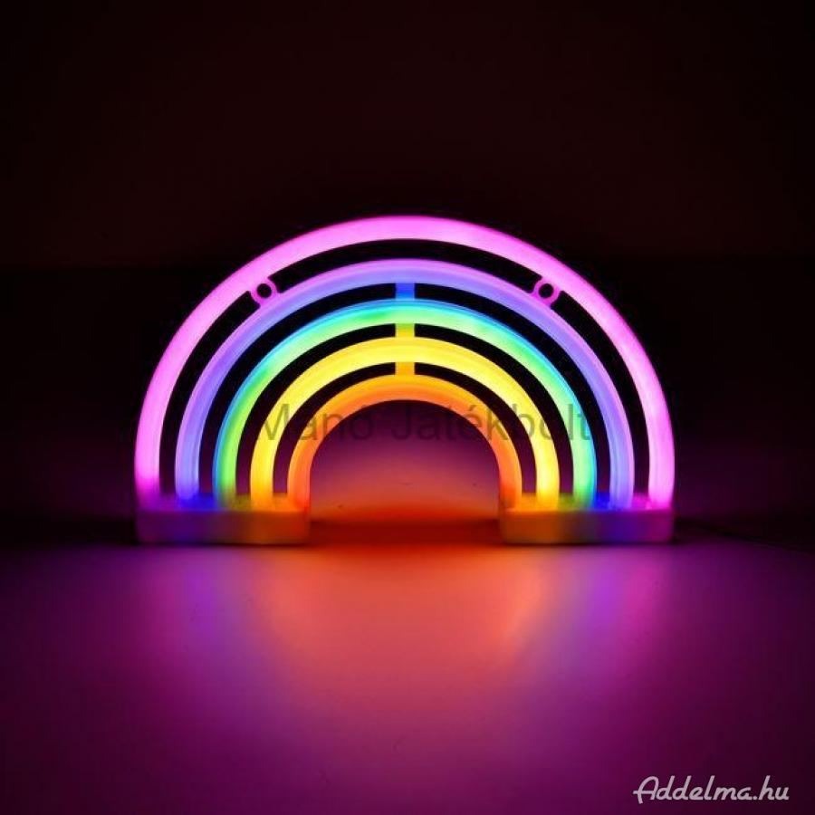 LED Neon színes szivárvány lámpa USB 30x18cm