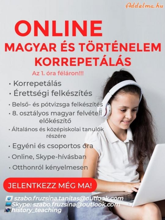Magyar és Történelem Magánoktatás (ONLINE)