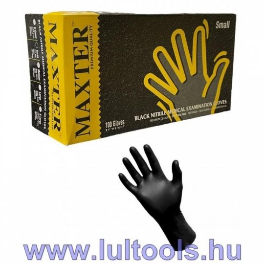 Maxter nitril púdermentes vizsgálókesztyű (5,5 g / 5.0 mil) -S