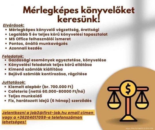Mérlegképes Könyvelő ( Bp 13.ker.)
