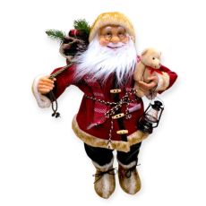 Mikulás dekoratív figura lámpással 60 cm
