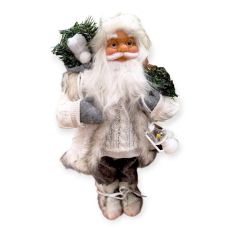 Mikulás felesége dekoratív figura kosárral 61 cm
