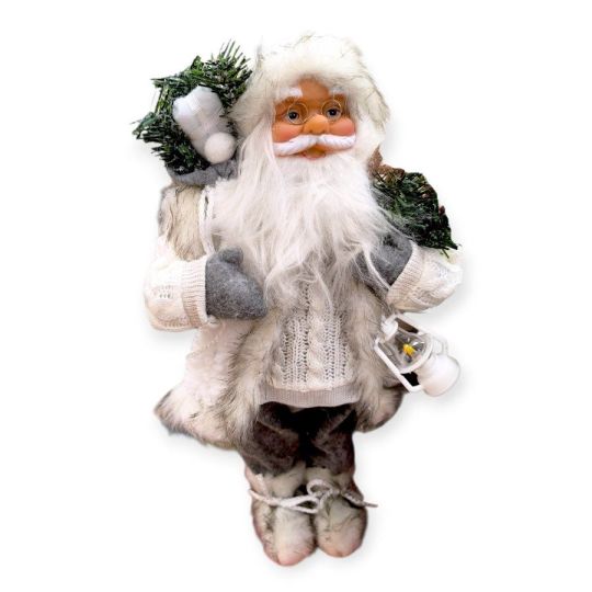 Mikulás felesége dekoratív figura kosárral 61 cm