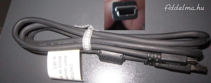 Mini USB 2.0 fekete 5pin zavarszűrős Samsung kábel 1.2 méter