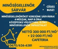 Minőségellenőr Sárvár