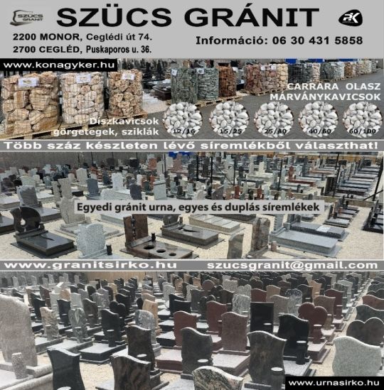 Monoron akciós gránit síremlék