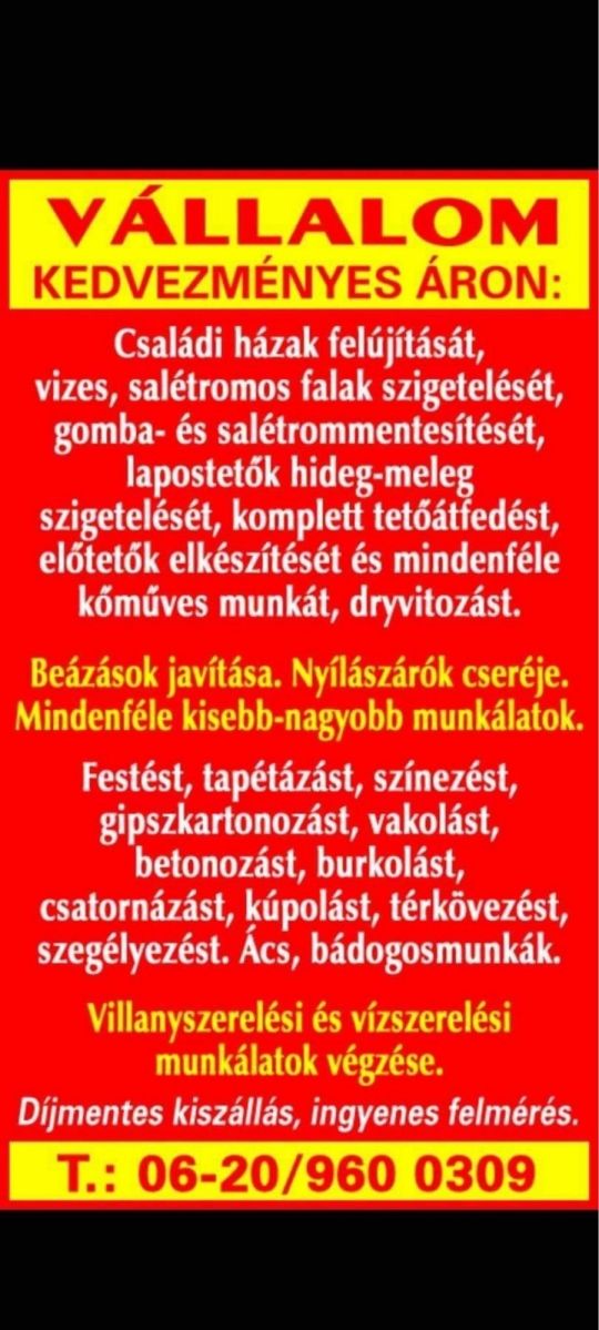MUNKÁT VÁLLALUNK