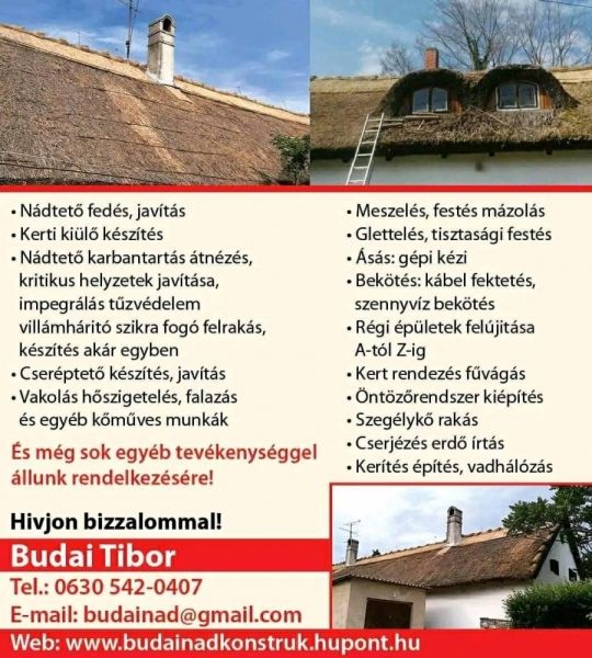Nádtető készítés javítás Cseréptető trapéz