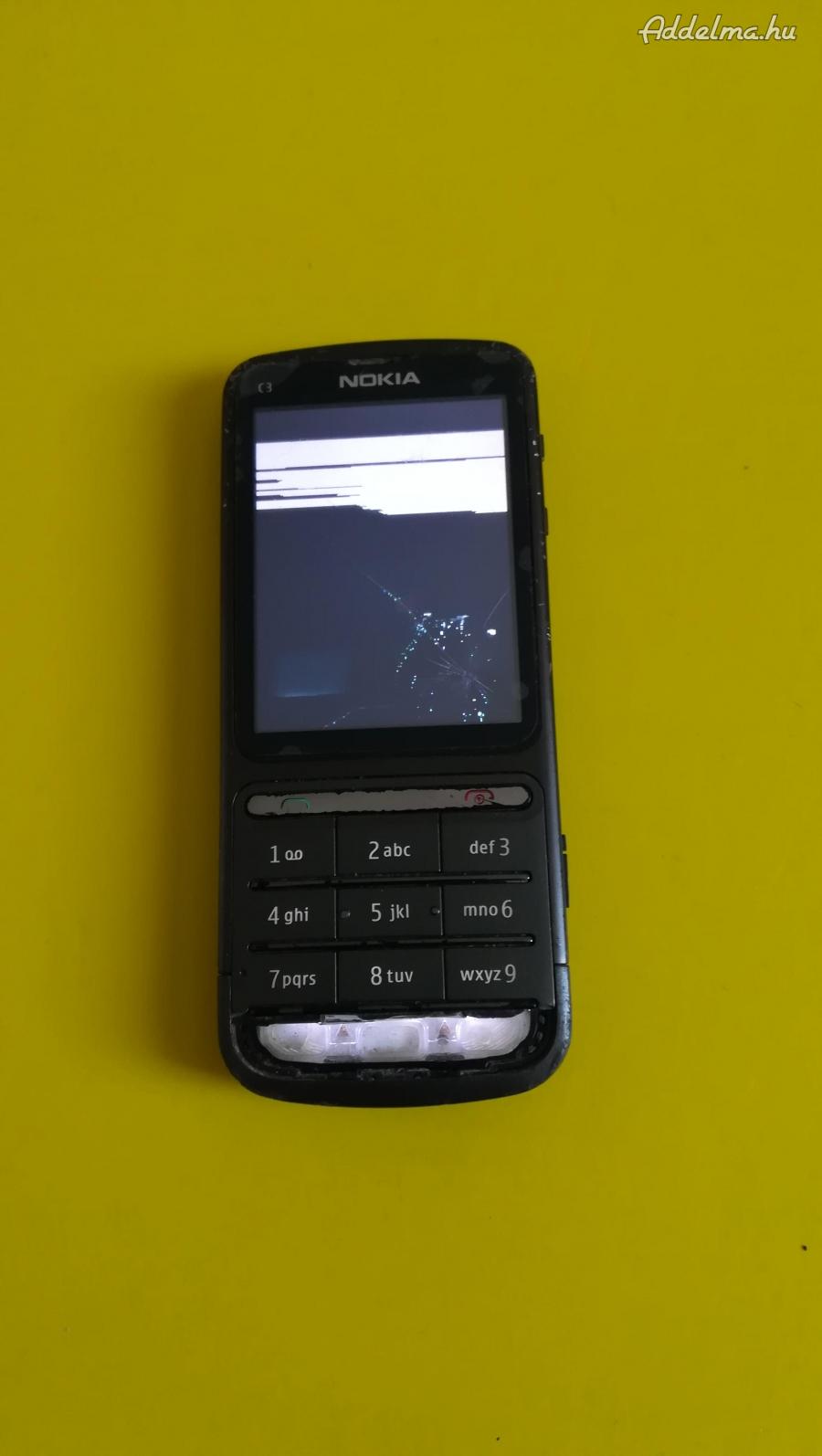 Nokia  c3-01 mobil eladó törött kijelzős 