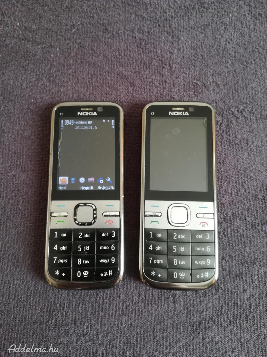 Nokia  c5-00 telefon eladó, 1. beszéd hangszóró hibás. 