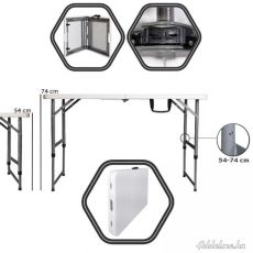 Összecsukható asztal 122cm * 60cm