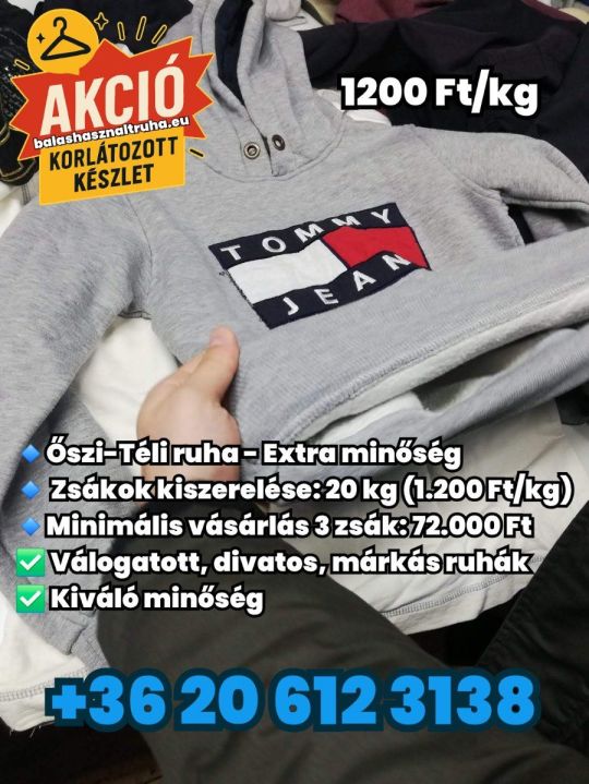 ✔️ Őszi–Téli Extra Használtruha AKCIÓ – 1200 Ft/kg!