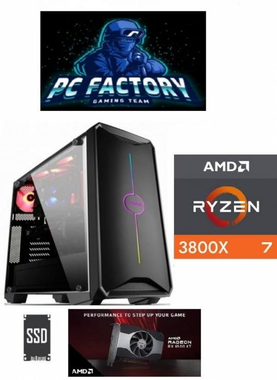 PC FACTORY AMD GAMER01 ( RYZEN7 3800X/16GB DDR4/480GB SSD/RX 6500 XT 4