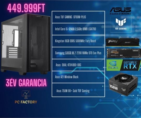 PC FACTORY BIG BRANDS GAMER 02 (ASUS GAMER ALAPLAP/I5-12400/16GB DDR5/