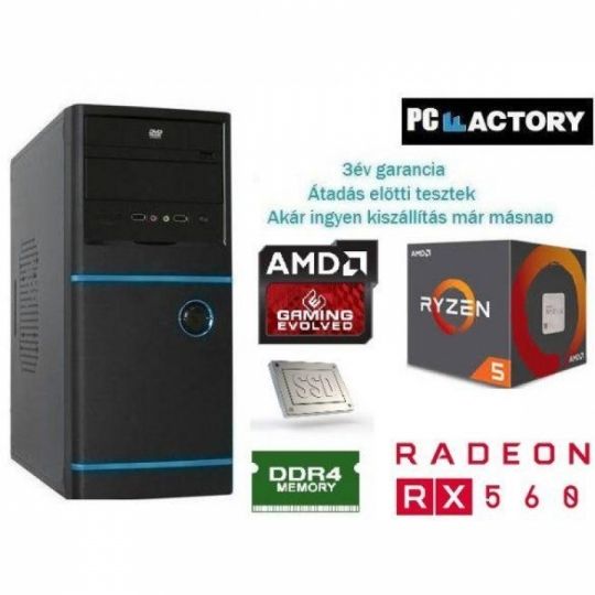 PC FACTORY RYZEN GAMER 7 (RYZEN5 1400/8GB DDR4/240GBSSD/RX560 4GB)