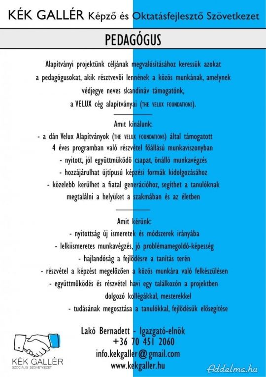 PEDAGÓGUS állás