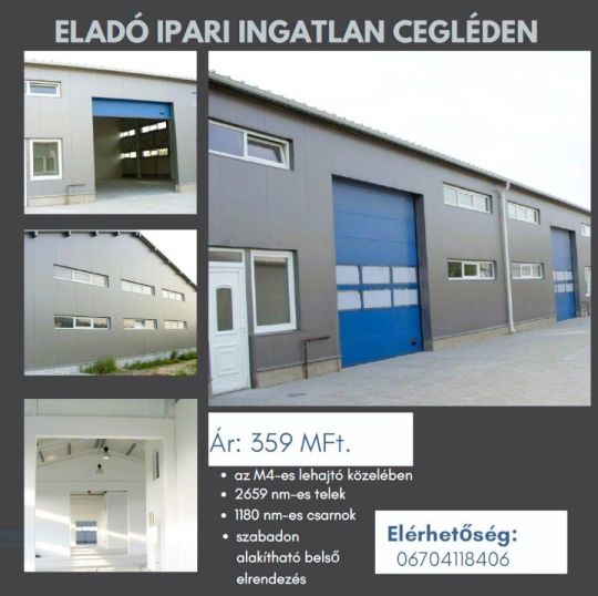 PEST VÁRMEGYEI CEGLÉDEN ELADÓ IPARI INGATLAN AZ IPARI PARKBAN.