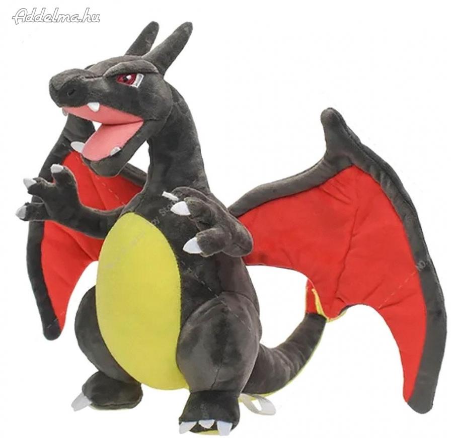 Pokemon fekete Shiny csillogó Charizard plüss 30 cm