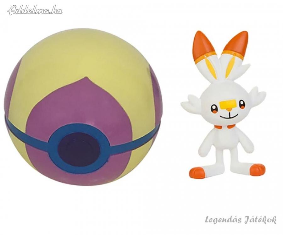 Pokemon labdába zárható mini Scorbunny figura