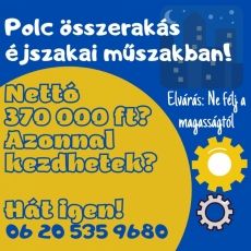 Polcösszeszerelés éjszaka
