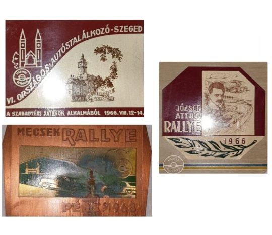 Retró Magyar Autóklub-os verseny emlékplakettek