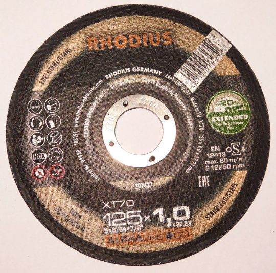 Rhodius Vágótárcsa XT70 125x1,0x22,232 mm