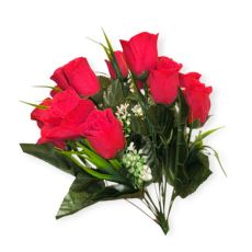 Romantikus műrózsa csokor – vörös – 40 cm