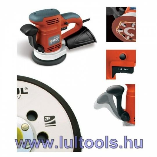 Rotációs (excentrikus) csiszológép 450W, átmérő:150/125mm