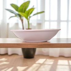 Rózsaszín mély műanyag tányér – 18 cm