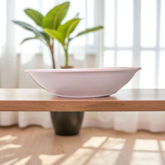 Rózsaszín mély műanyag tányér – 18 cm