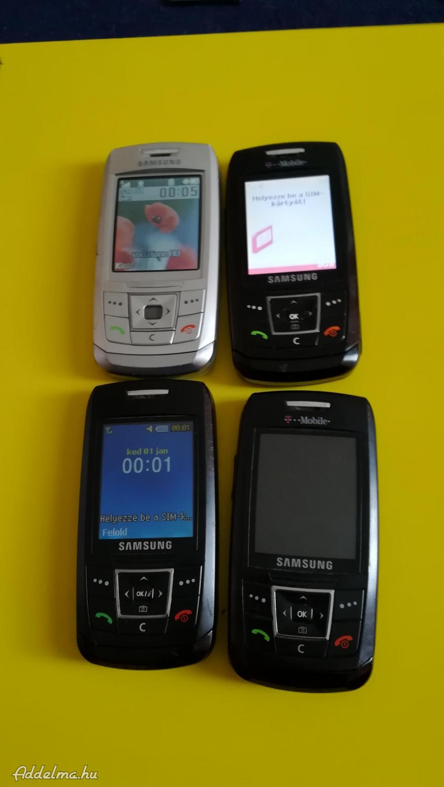 Samsung e250 mobil 1. szürke, beszédhangszóró hibás 2. 