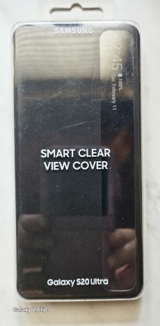 Samsung Galaxy S20 Ultra gyári Smart Clear View Tok - Fekete