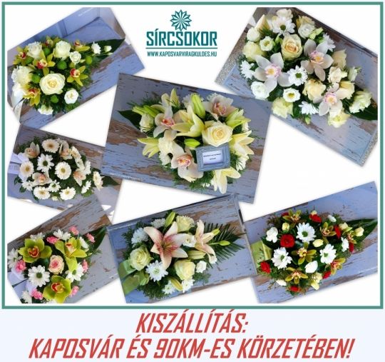 Sírcsokor élő virágból! Már 6000ft-tól! Virágkiszállítás!