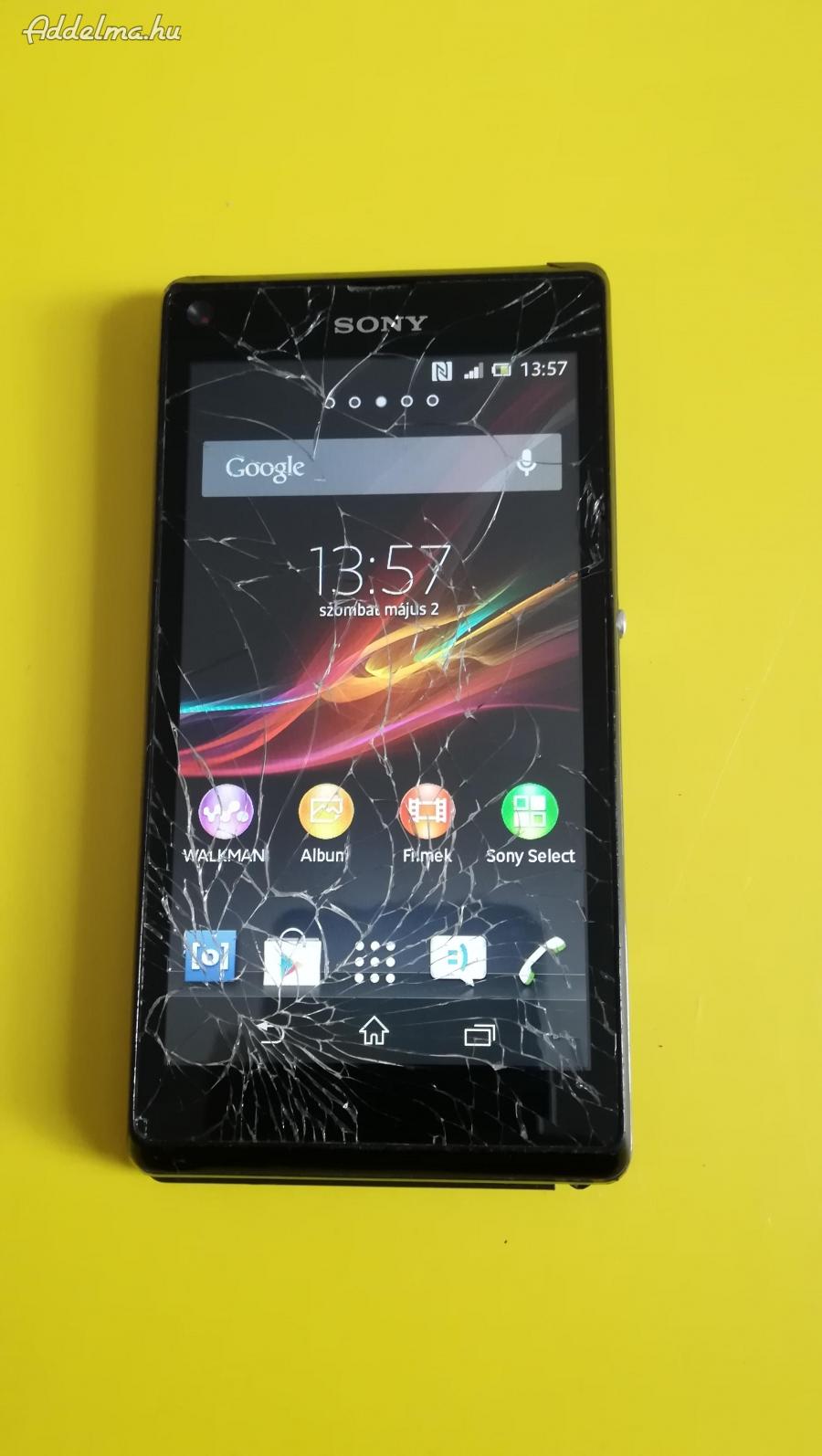 Sony Xperia L  C2105 mobil kijelző törött, telekom, funkciói