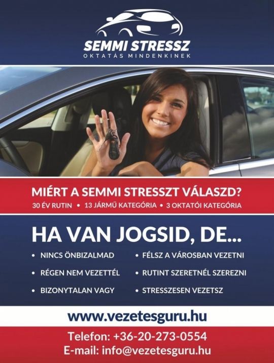 Stresszmentes gyakorlóvezetés jogsival
