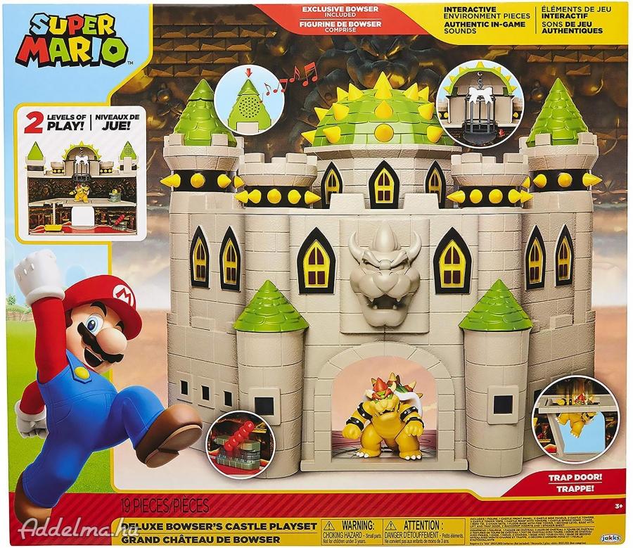 Super Mario Bowser Delux kastély játék szett Nintendo Jakks