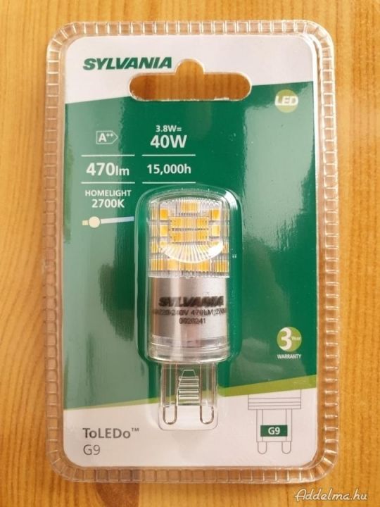 Sylvania LED izzó égő G9 foglalat 3,8W = 40W (meleg fehér)