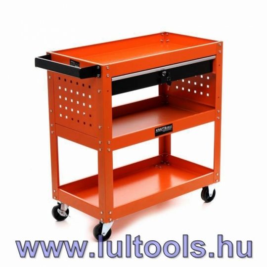 Szerelőkocsi/zsúrkocsi 3 polcos + fiókos Kraftdele LULTOOLS